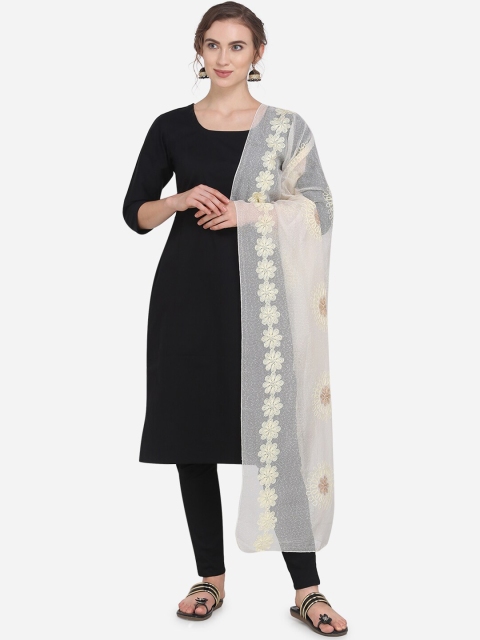 

mf Cream-Coloured Embroidered Dupatta