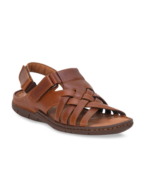 

VON WELLX GERMANY Men Brown Leather Comfort Sandals