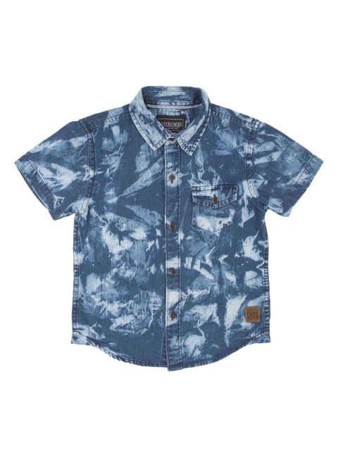 

Cherokee Boys Blue Regular Fit Printed Casual Shirt