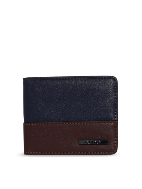 

ALDO Men Navy Blue Colourblocked Two Fold Wallet