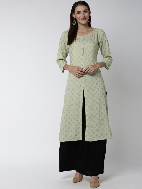 

Soch Women Green Printed A-Line Kurta