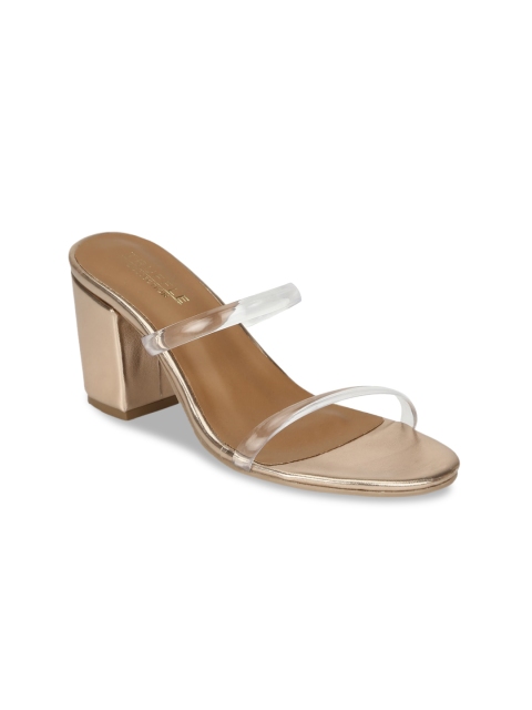 

Truffle Collection Women Rose Gold Solid Block Heels