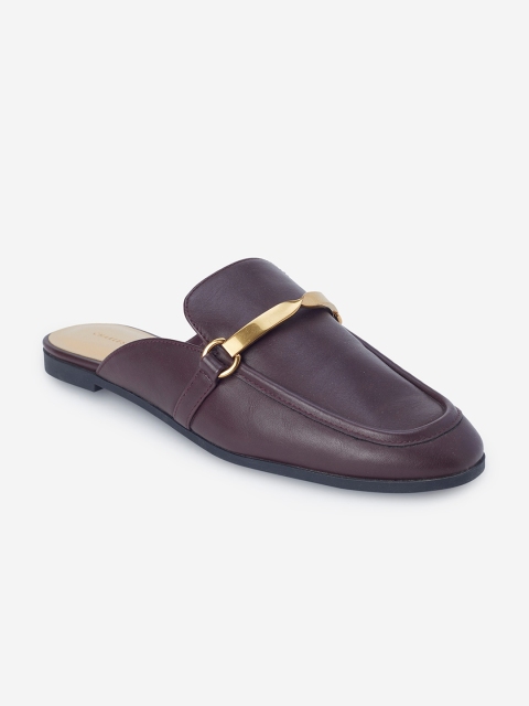 

CHARLES & KEITH Women Burgundy Solid Mules