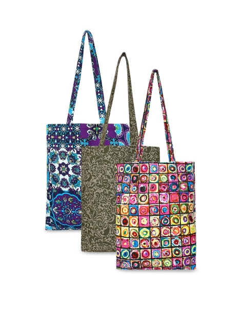 

Anekaant Pack of 3 Multicoloured Printed Tote Bag, Multi