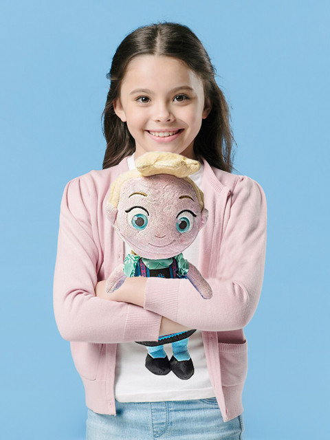 

Dimpy Stuff Kids Beige & Blue Cartoon Character Baby Elsa Soft Plush Toy