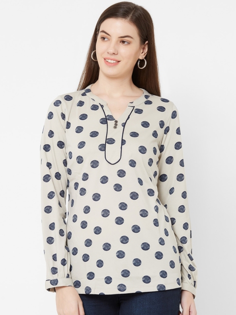 

Juliet Women Cream-Coloured Printed Top