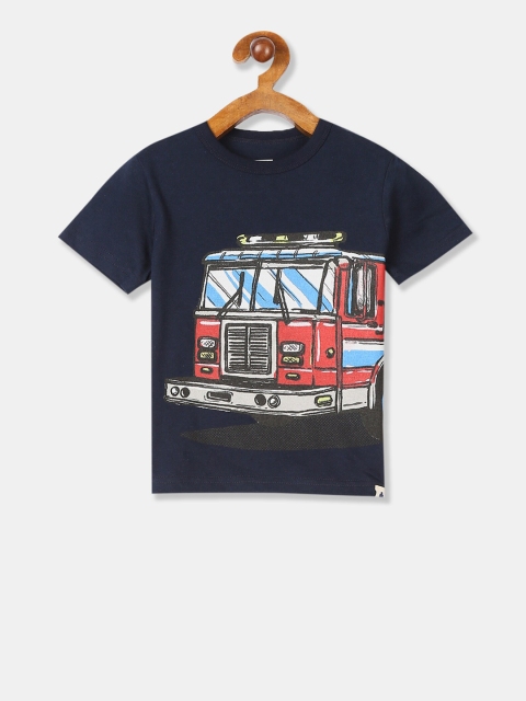 

GAP Boys Blue Printed Round Neck T-shirt