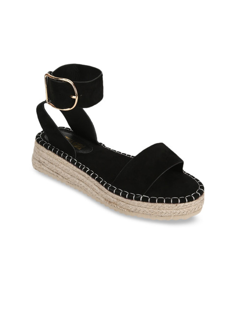

Truffle Collection Women Black Solid Suede Heels