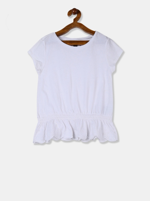 

GAP Girls White Embroidered Peplum Tee