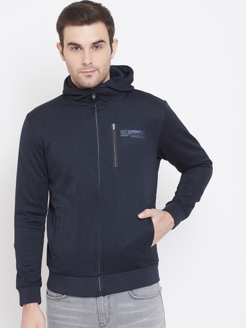 

Crimsoune Club Men Navy Blue Solid Hooded Sweatshirt