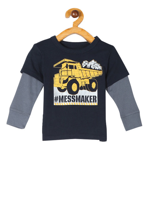 

The Childrens Place Boys Blue Printed Round Neck T-shirt