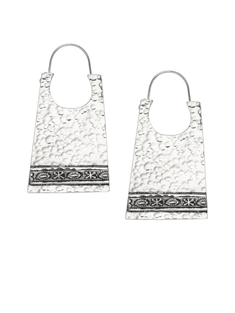

INDYA Silver-Plated Geometric Drop Earrings