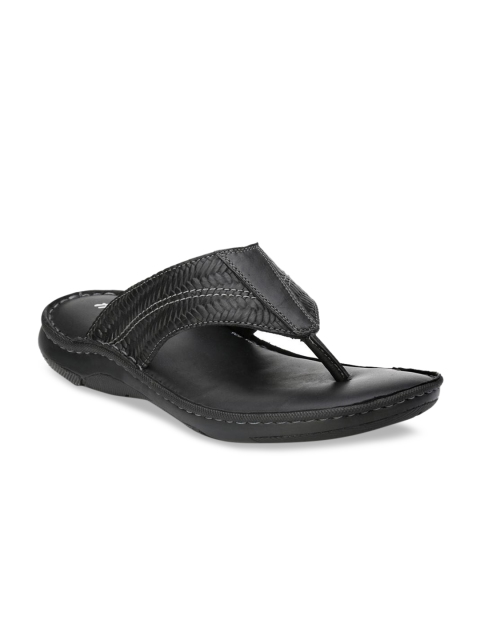 

Hitz Men Black Leather Comfort Sandals