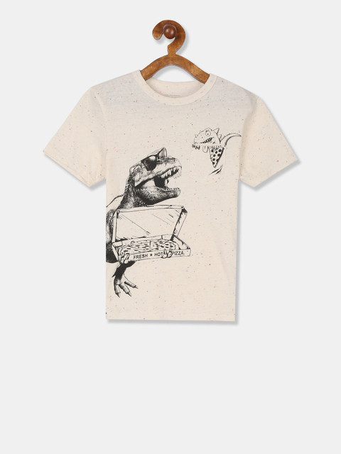 

The Childrens Place Boys Off-White Printed Round Neck T-shirt