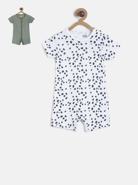 

MINI KLUB Newborn Boys Pack Of 2 Rompers, Green