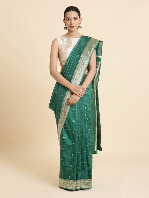 

Taneira Green Handwoven Pure Silk Banarasi Saree