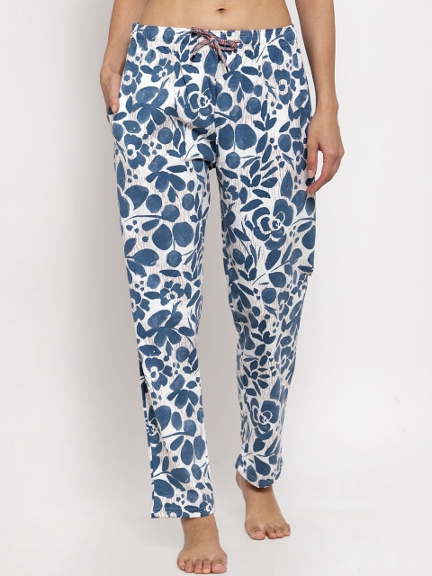 

TAG 7 Women Blue & White Printed Lounge Pant