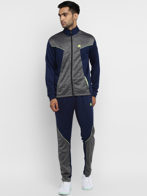 

OFF LIMITS Men Navy Blue & Grey Colourblocked Tracksuit