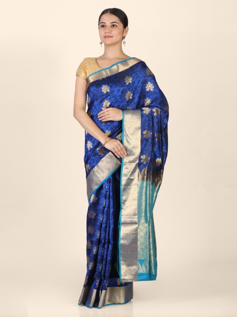 

Hastakala Blue & Gold Pure Silk Woven Design Handloom Saree