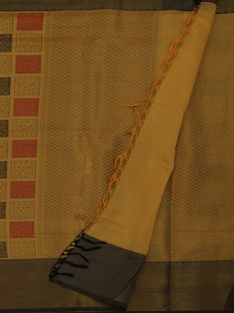 

Pothys Gold-Toned Cotton Blend Woven Design Mysore Silk Saree