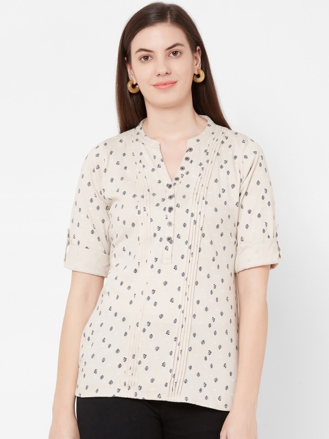 

Juliet Women Cream & Black Floral Print Top
