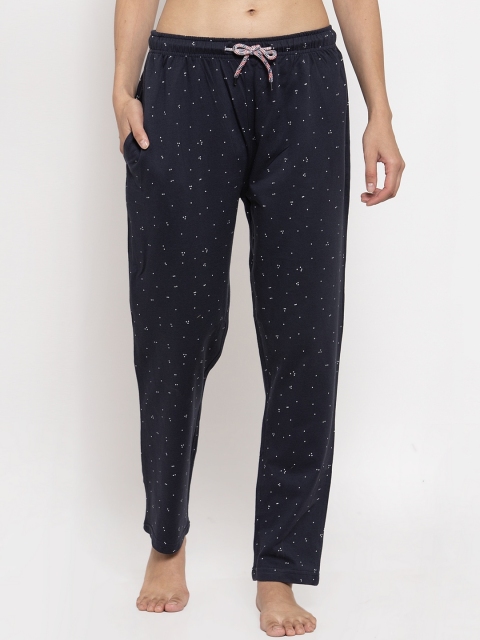 

TAG 7 Women Navy Blue Printed Lounge Pants