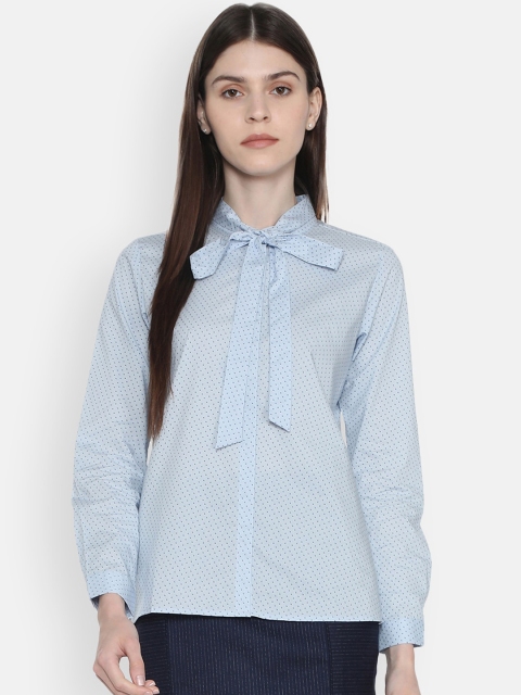 

Van Heusen Woman Women Blue Regular Fit Printed Casual Shirt