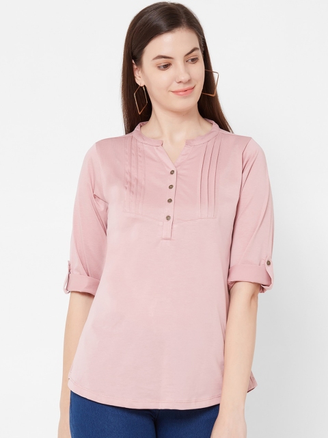 

Juliet Women Pink Solid Shirt Style Top
