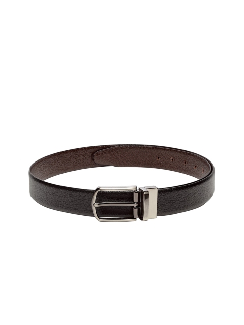 

Teakwood Leathers Men Black & Brown Reversible Textured Leather Belt