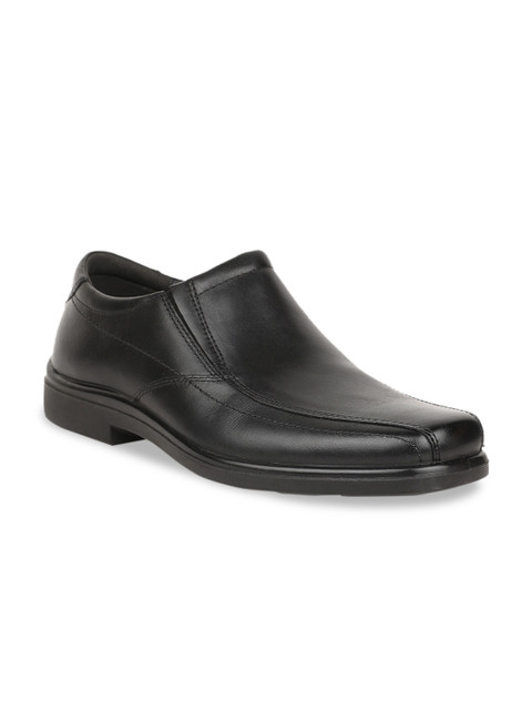 

Hush Puppies Men Black Solid Leather Formal Slip-Ons