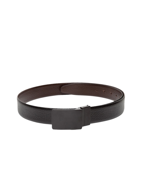 

Teakwood Leathers Men Black & Brown Reversible Textured Leather Belt