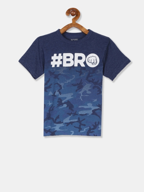

The Childrens Place Boys Blue Printed Round Neck T-shirt