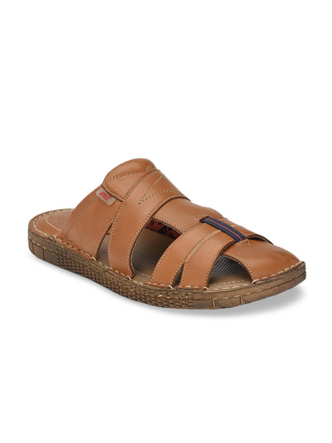 

Hitz Men Tan Brown Comfort Leather Sandals