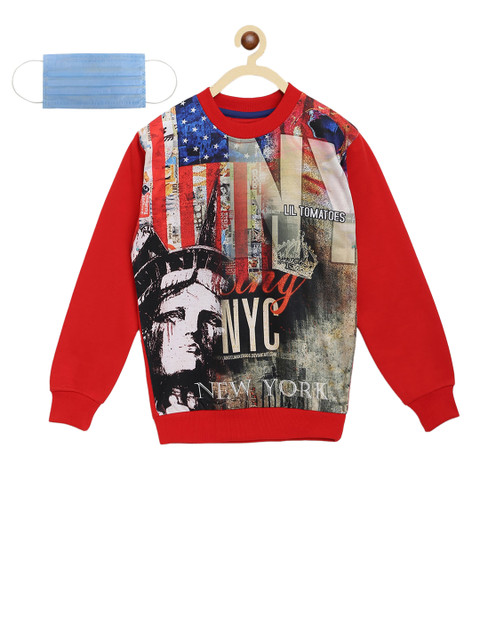 

Lil Tomatoes Boys Red Printed Sweatshirt