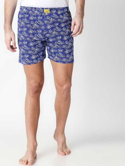 

Bewakoof Men Blue Printed Boxers