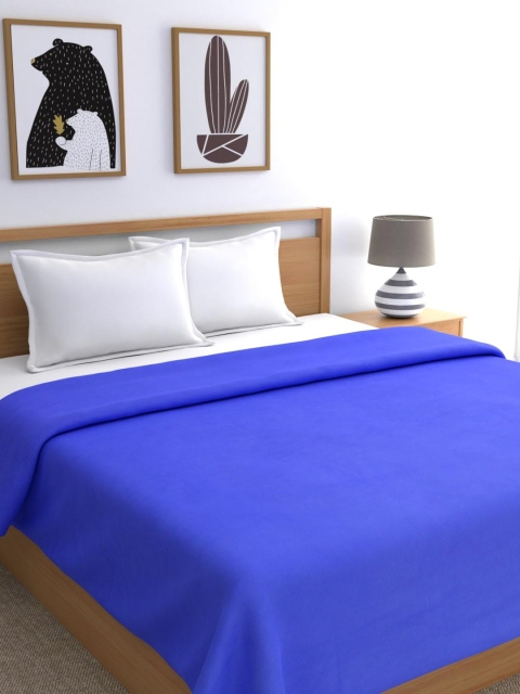 

A Homes Grace Blue Solid Mild Winter 300 GSM Double Bed Blanket
