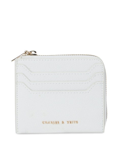 

CHARLES & KEITH Women White Solid Money Clip Wallet