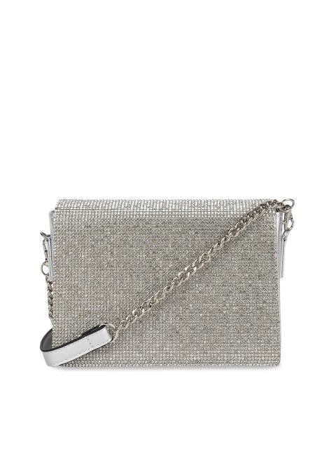 

ALDO Women Silver-Toned Solid Messenger Bag