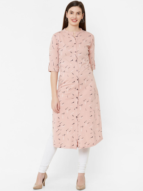 

Juliet Women Pink Printed Straight Kurta