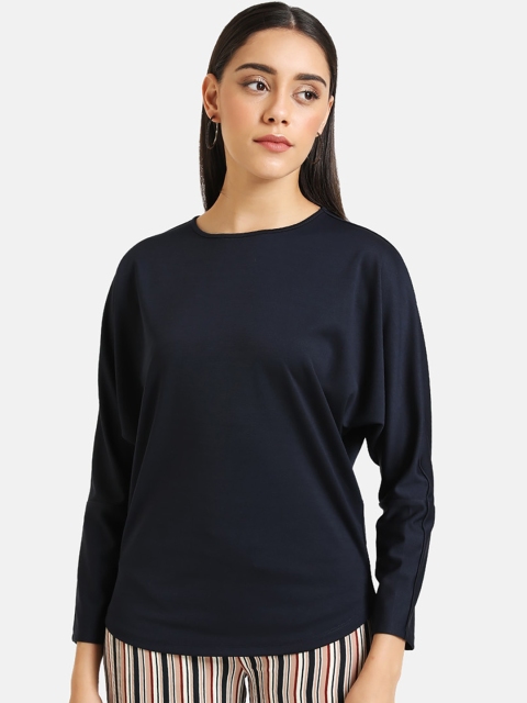 

Kazo Women Navy Blue Solid Sweatshirt