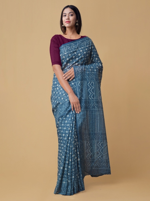 

Unnati Silks Blue Printed Kota Saree
