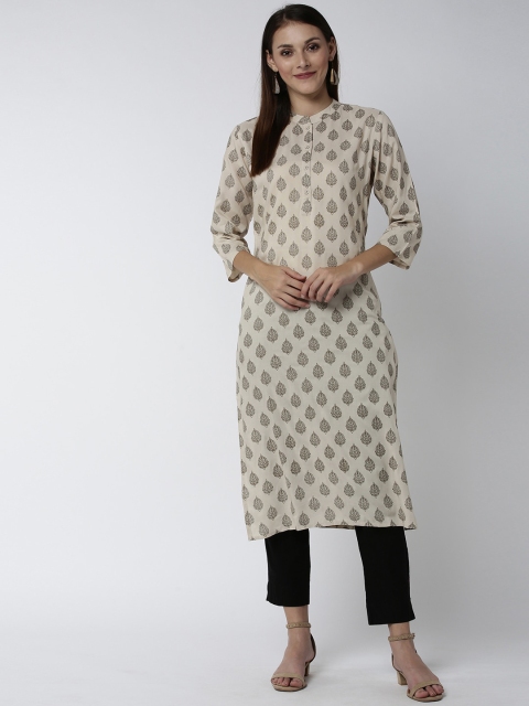 

Soch Women Off-White Printed Straight Kurta