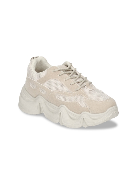 

Truffle Collection Women Beige Woven Design Sneakers