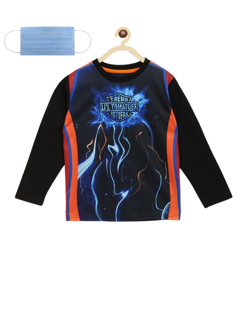 

Lil Tomatoes Boys Black Printed Sweatshirt