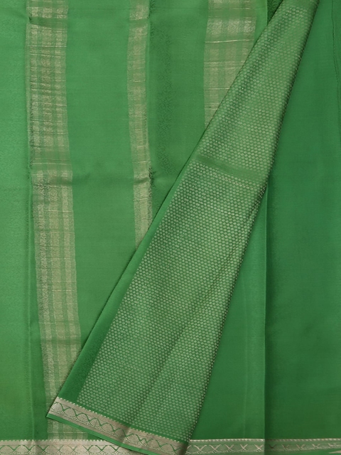 

Pothys Green Solid Pure Silk Saree