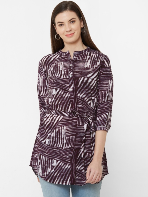 

Juliet Women Coffee Brown Printed A-Line Top