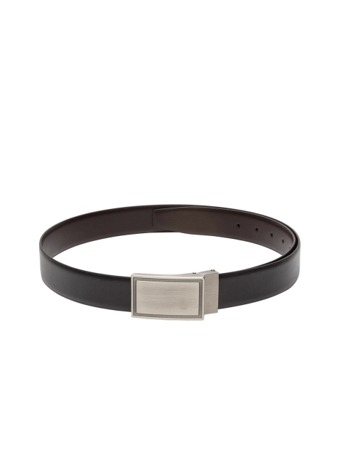 

Teakwood Leathers Men Black & Brown Reversible Textured Leather Belt