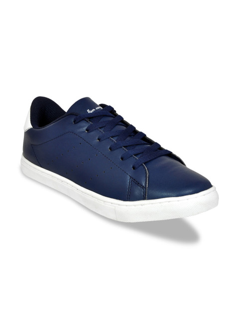 

Allen Cooper Men Navy Blue & White Perforations Sneakers