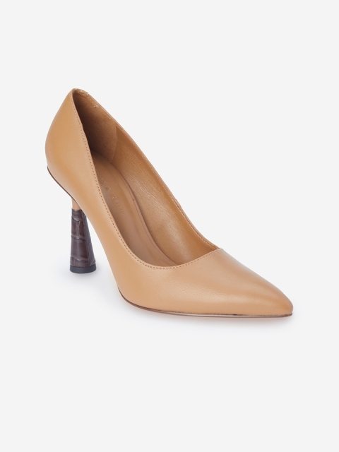 

CHARLES & KEITH Women Tan Textured Pumps