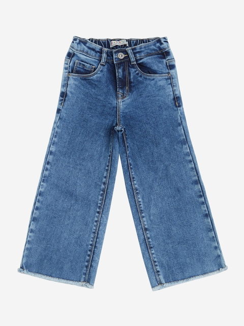 

VITAMINS Girls Blue Wide Leg Mid-Rise Clean Look Jeans